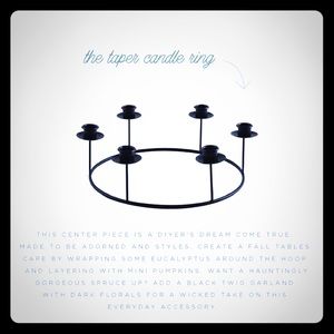 Black metal 6 Candle Ring, Decocrated